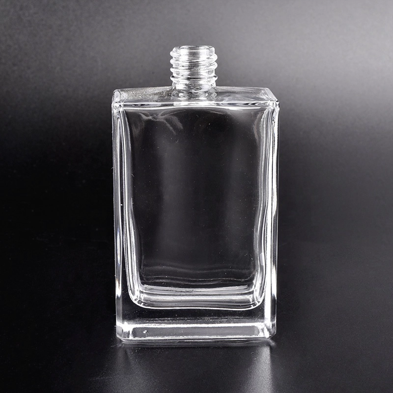 Vintage clear square glass container double wall perfume bottle wholesale
