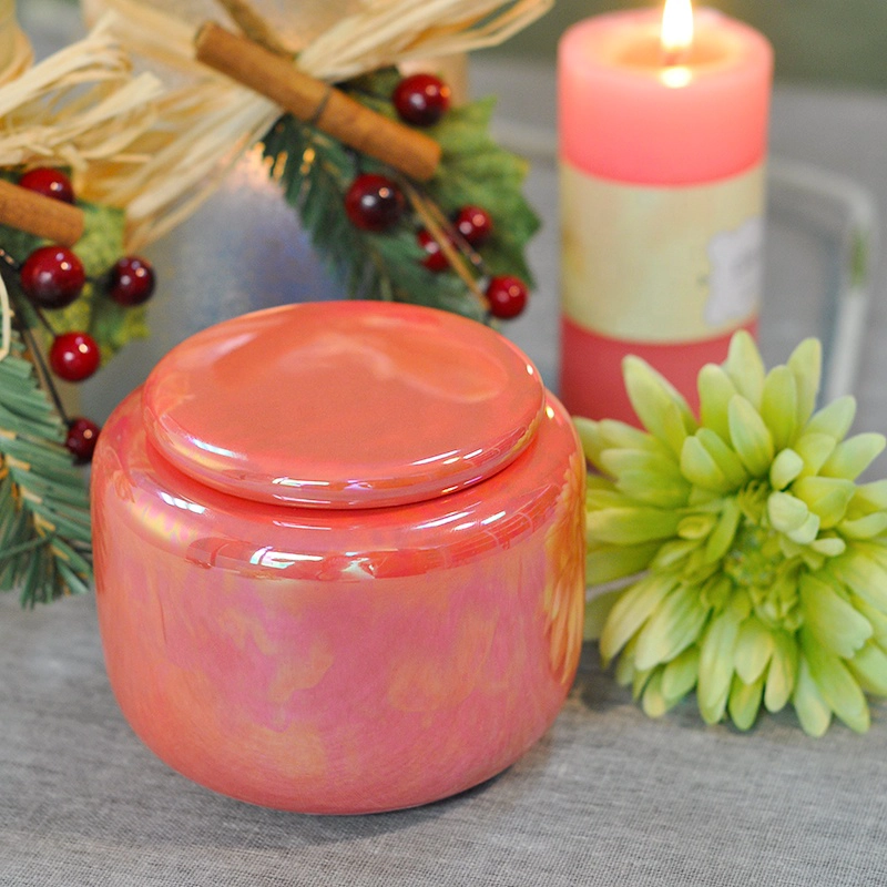 Sunny custom empty tealight ceramic candle holder with lid