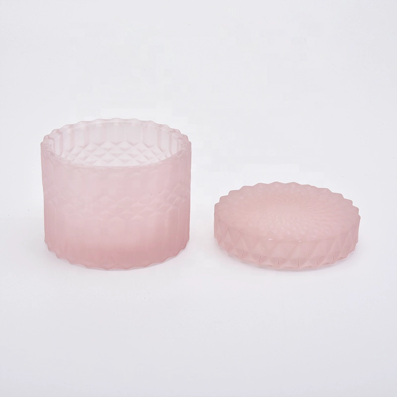 Matte candle container glass candle jars in bulk with lid