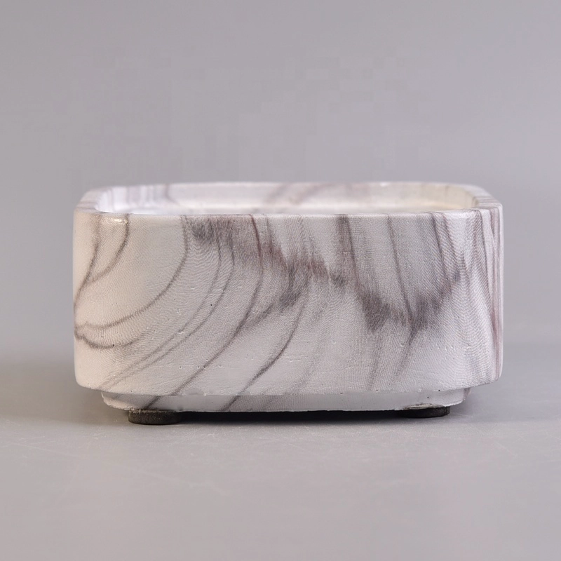 Square concrete candle holder for home decor 