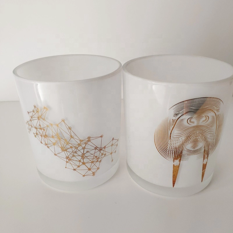Matte black and matte white glass candle jars frosted candle jars