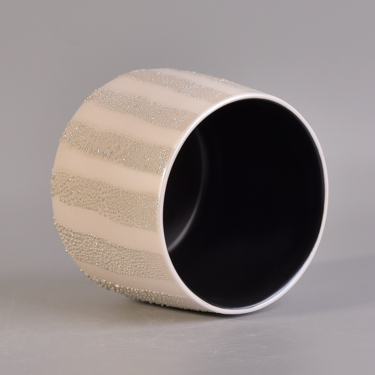 Bead point glaze ceramic candle holder round candle jar wholesale
