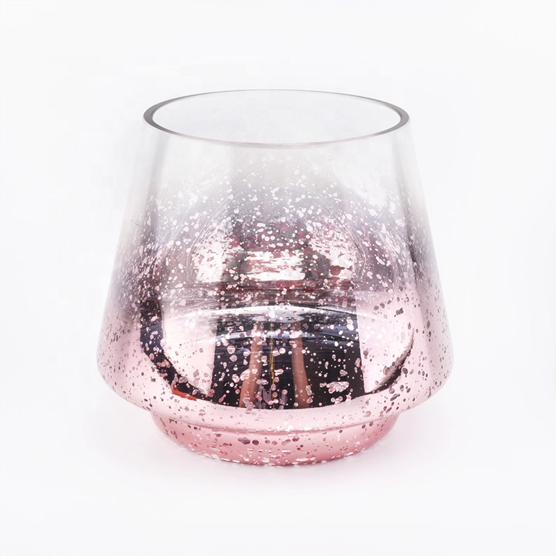 Pink Mercury glass candle holder 8oz