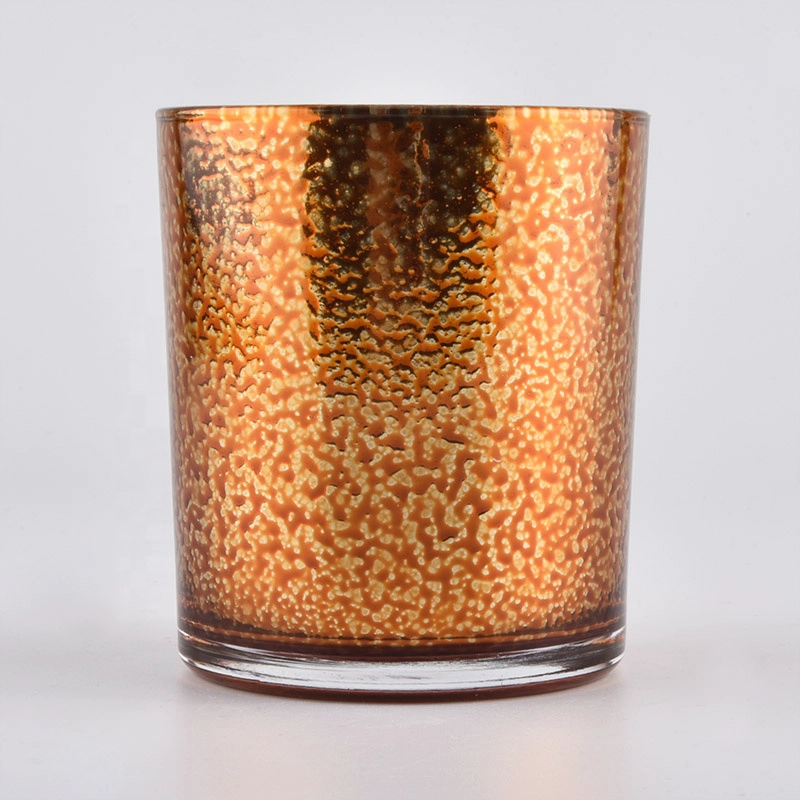 Sunny design gold electroplated luxury glass candle jar 10oz