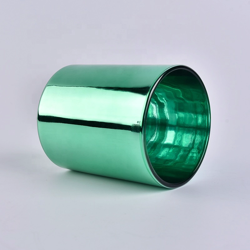 black glass candle holders with electroplating pattern