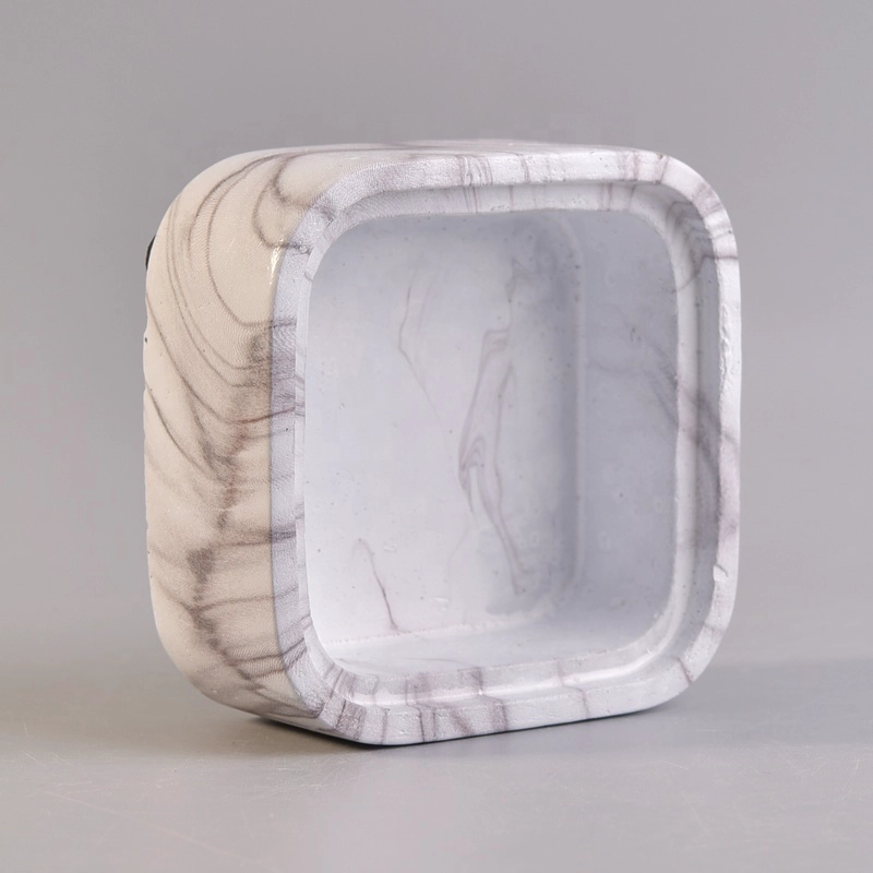 Square concrete candle holder for home decor