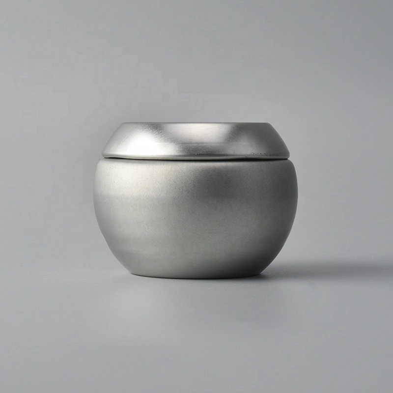 Custom silver tealight metal candle jar with stainless steel lid wholesales