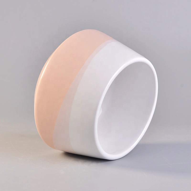 Wholesales large decorative ceramic candle vessel with wood lid