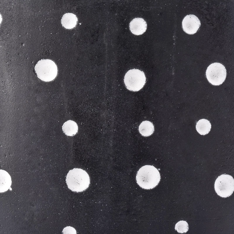 10oz matte black with white dot concrete candle jar for candle making