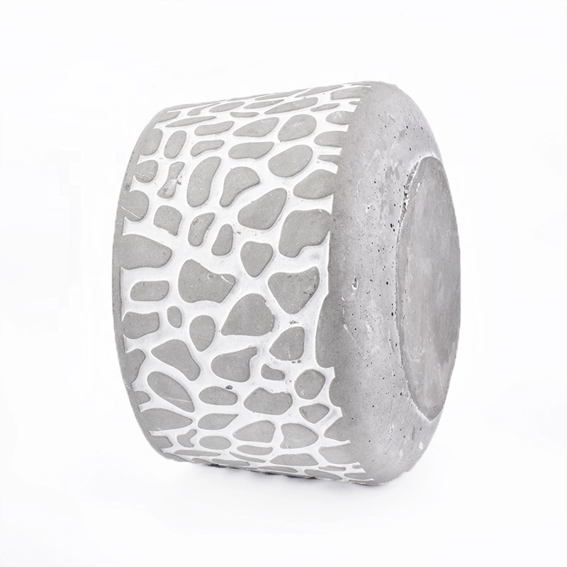 Empty customized glazed candle holder cement candle jars home deco