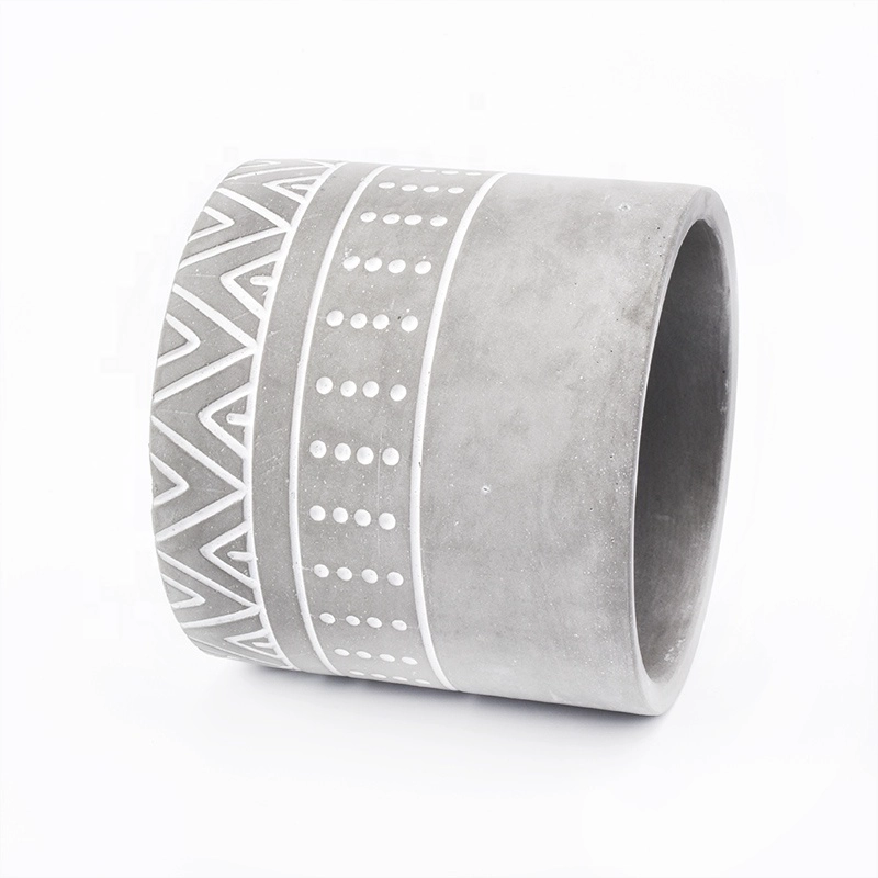 Empty customized glazed candle holder cement candle container home decoration