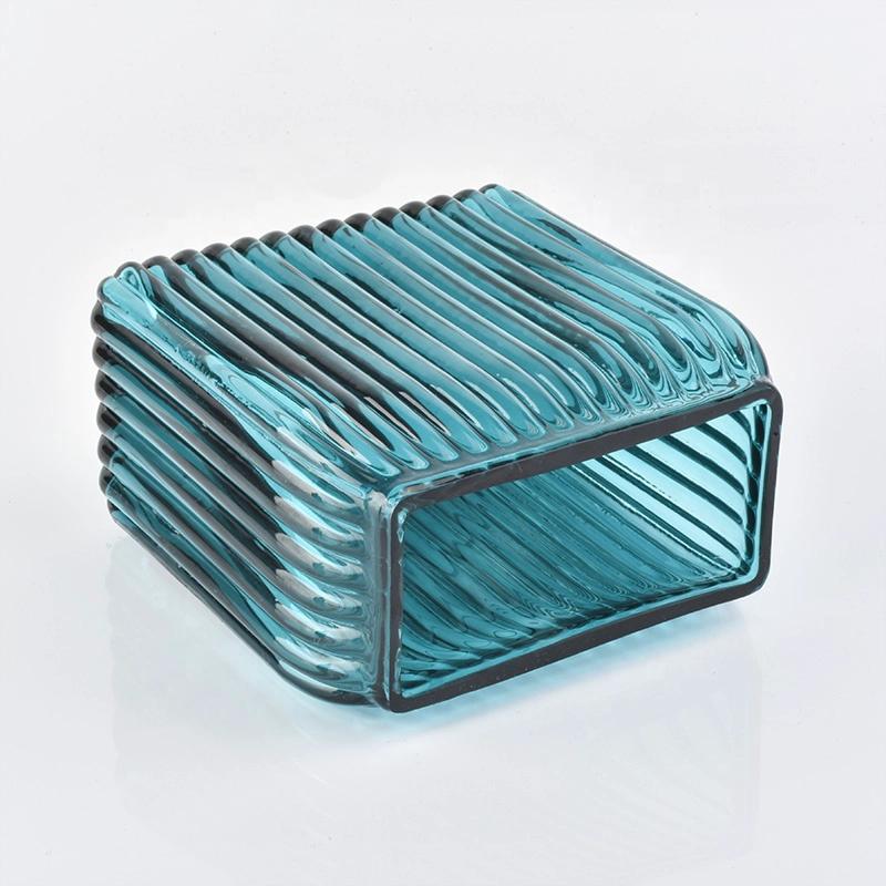 2pc Luxury striped blue glass bathroom shower accessory sets hotel wholesales