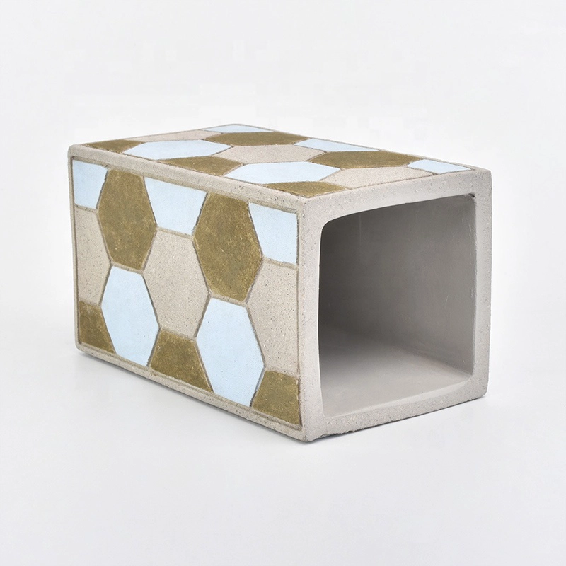 4ps Custom hexagon concrete bathroom set soap dish toothbrush holder hotel decor