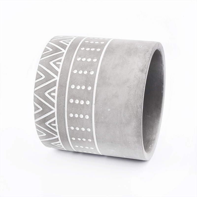 Empty customized glazed candle holder cement candle container home decoration