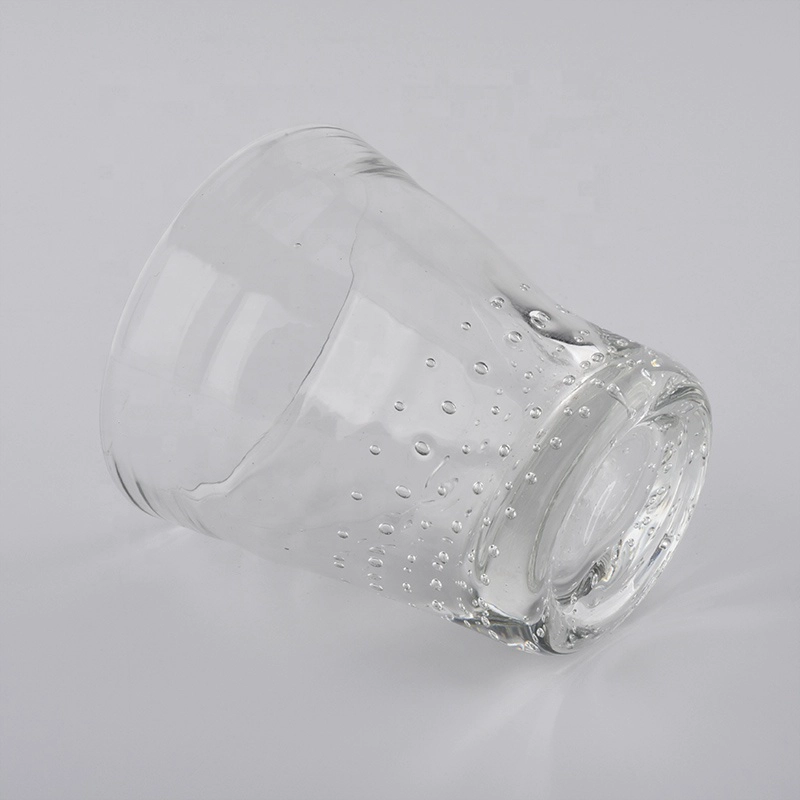 bubble inside handmade glass candle vessels