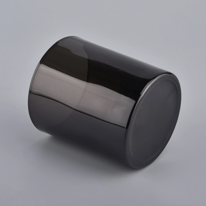 Luxury matt black glass candle holder for candle making