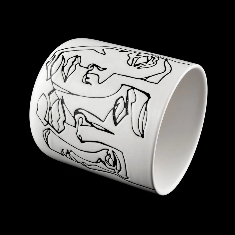 Wholesale Nordic popular home decor luxury unique ceramic candle vessel