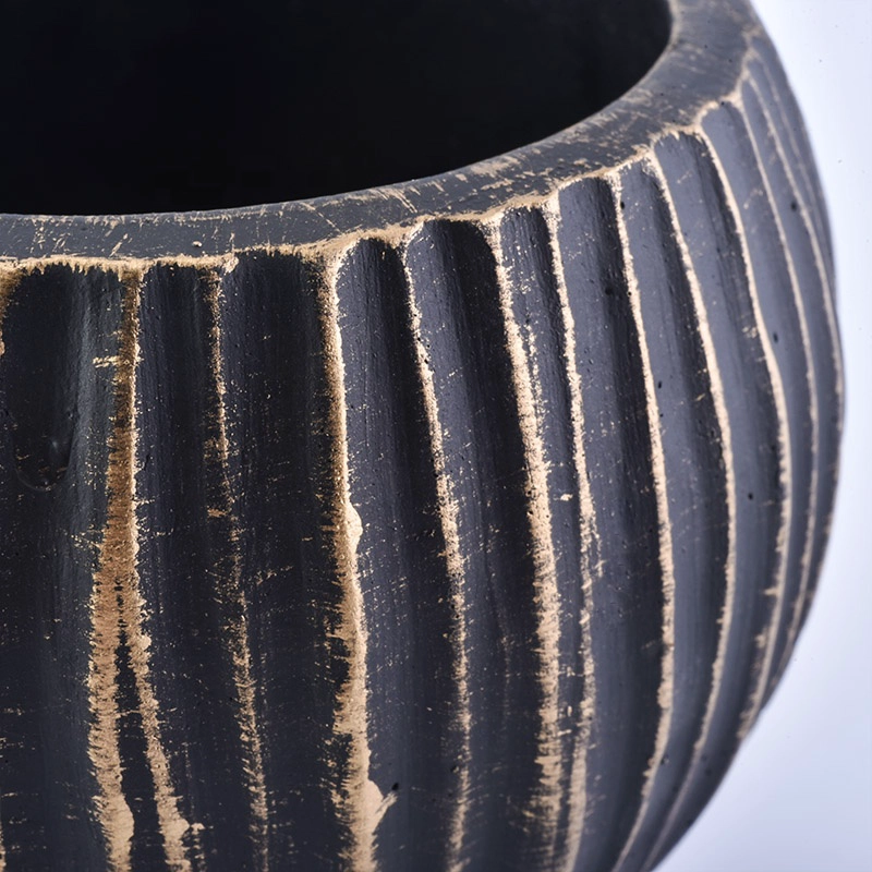 Custom striped candle votive vessel bowl ceramic candle jar party decor factory