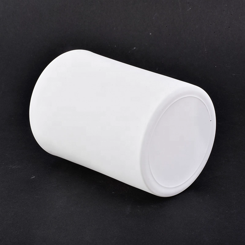 Decorative 350ml Matte White Glass Jars For Candle Making