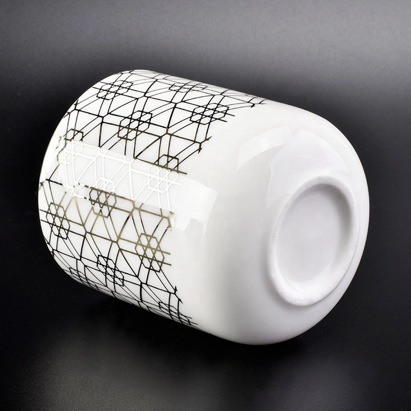 Decal logo printing candle scented holder ceramic candle jars wedding centerpiece in bulk