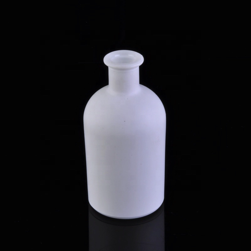 logo printing matte white glass oil diffuser bottle fragrance home decoration type supply