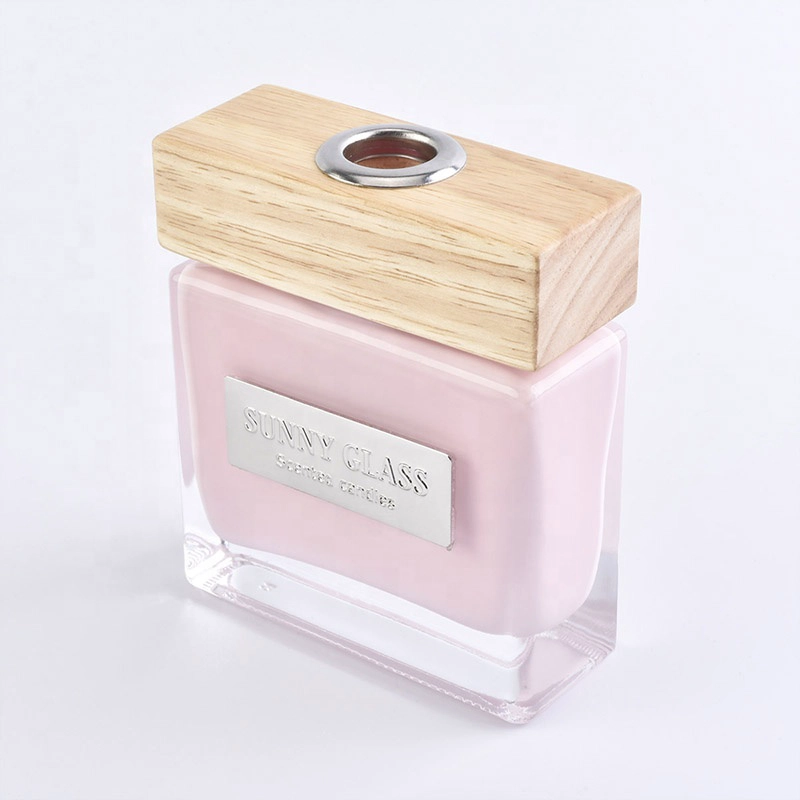 Sunny square pink scented Luxury essential oil reed glass diffuser bottles