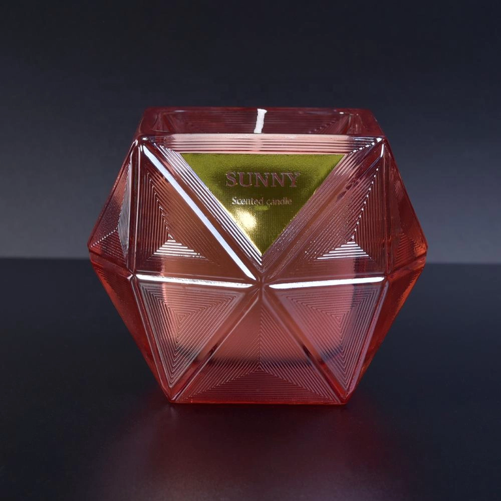 Sunny diamond empty glass candle jar holders home decor