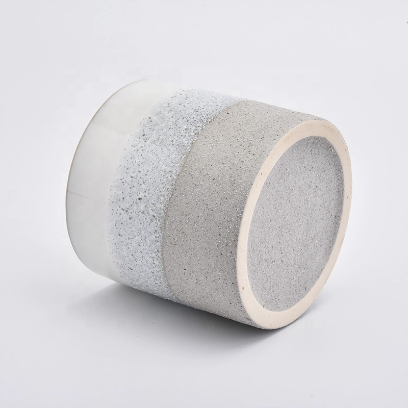 Frosted candle containers cylinder ceramic candle holder vintage