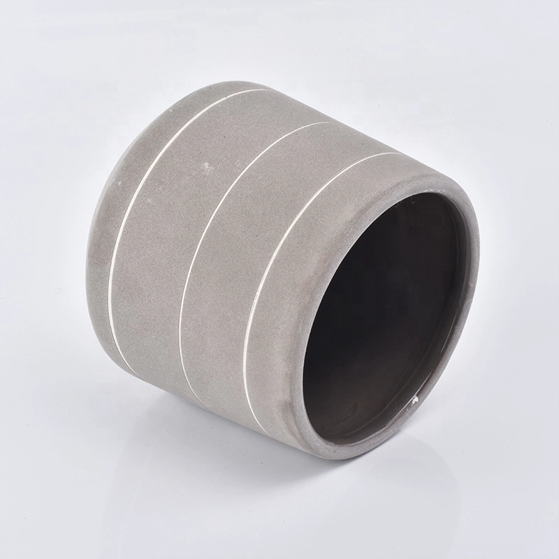 500ml Grey matte candle containers ceramic luxury candle jar supplier