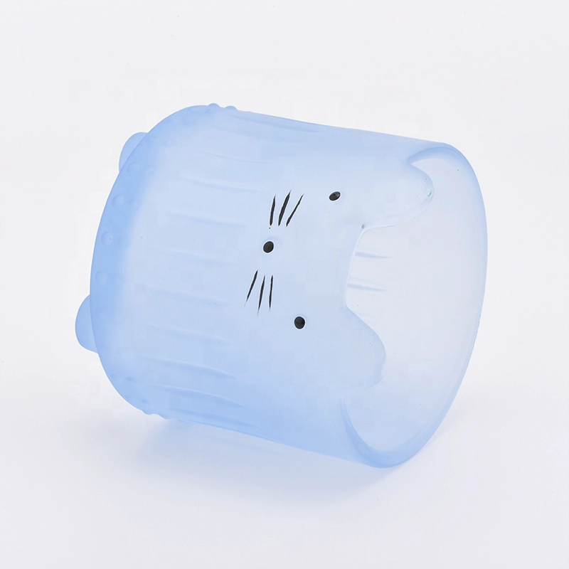 400ml cute blue luxury candle jar in Sunny Glassware