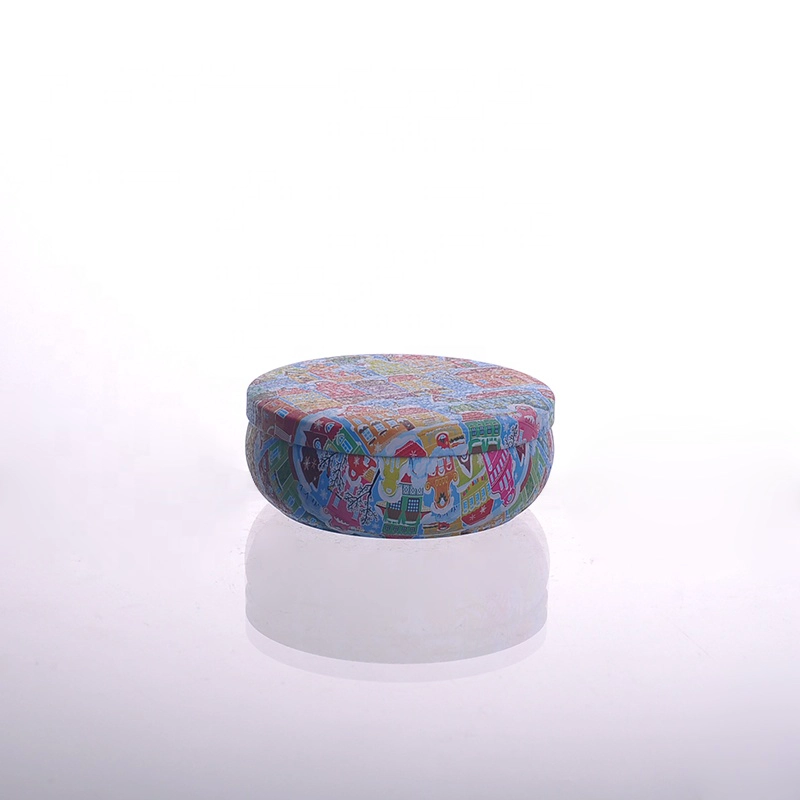 Bulk decorative metal tins for candles with lids