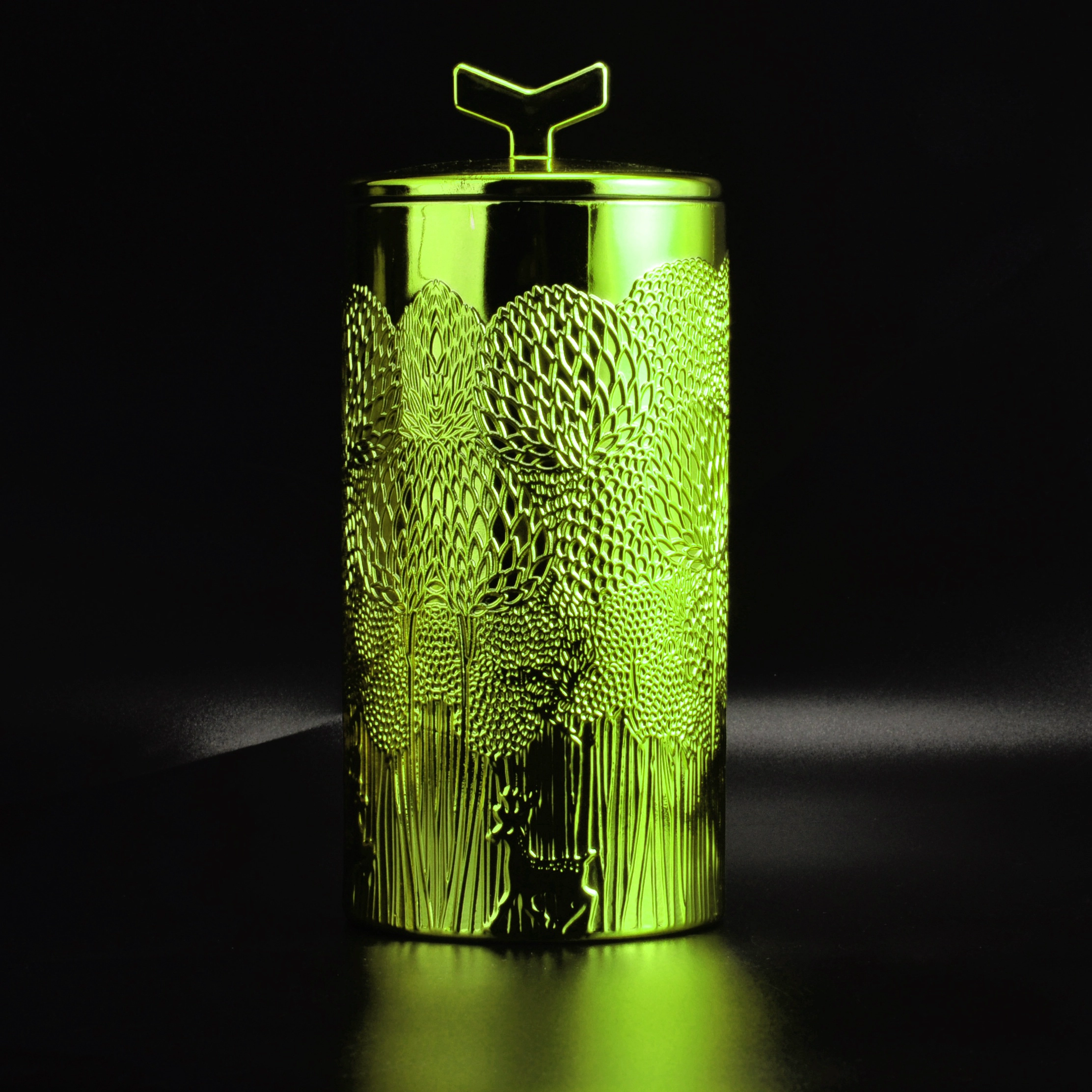 8oz 10oz 12oz Sunny deer luxury glass candle jar with gold lid