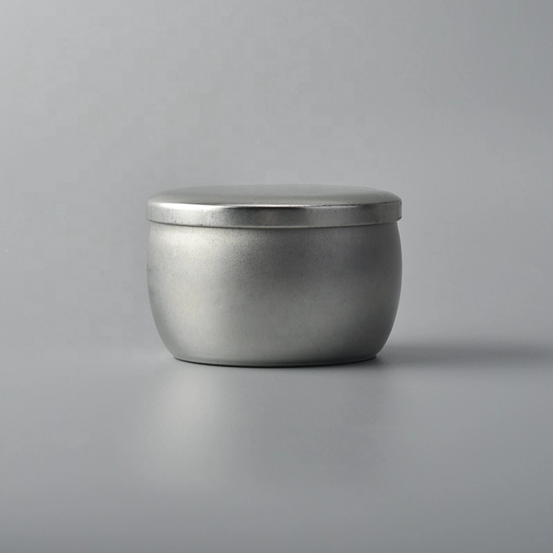 Personalized silver round tealight scented metal candle jar with lid home decor factory