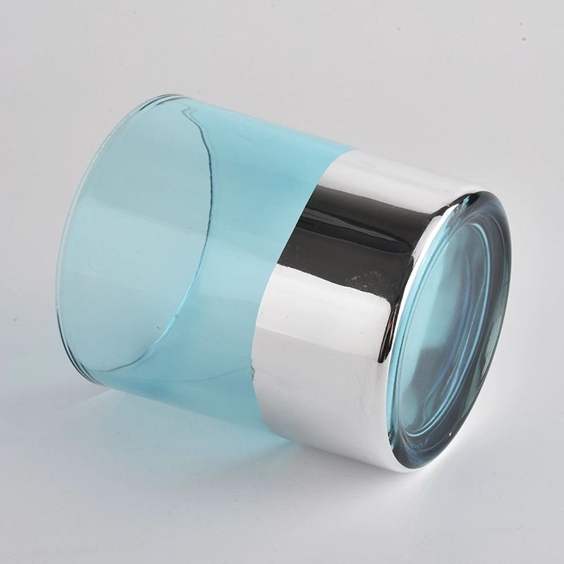 Hot sales luxury electroplated glass candle jar