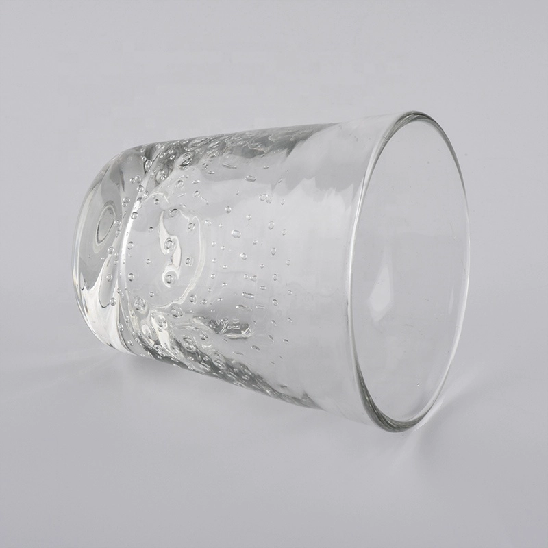 bubble inside handmade glass candle vessels