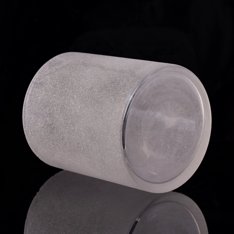 Clear custom candle cup matte glass holder home decoration