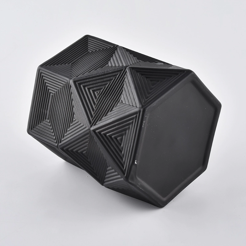 240ML irregular black glass wholesale glass candle holder for home decoration