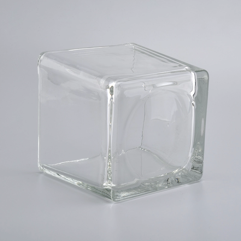 1330ML customized color square glass candle holderr wholesale for home decoration