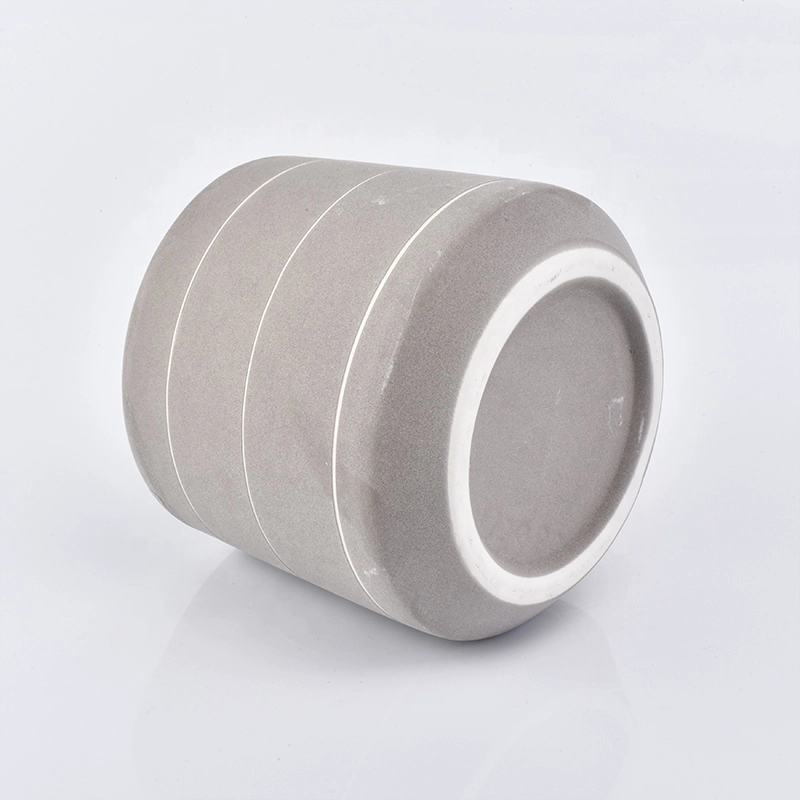 500ml Grey ceramic candle jar matte
