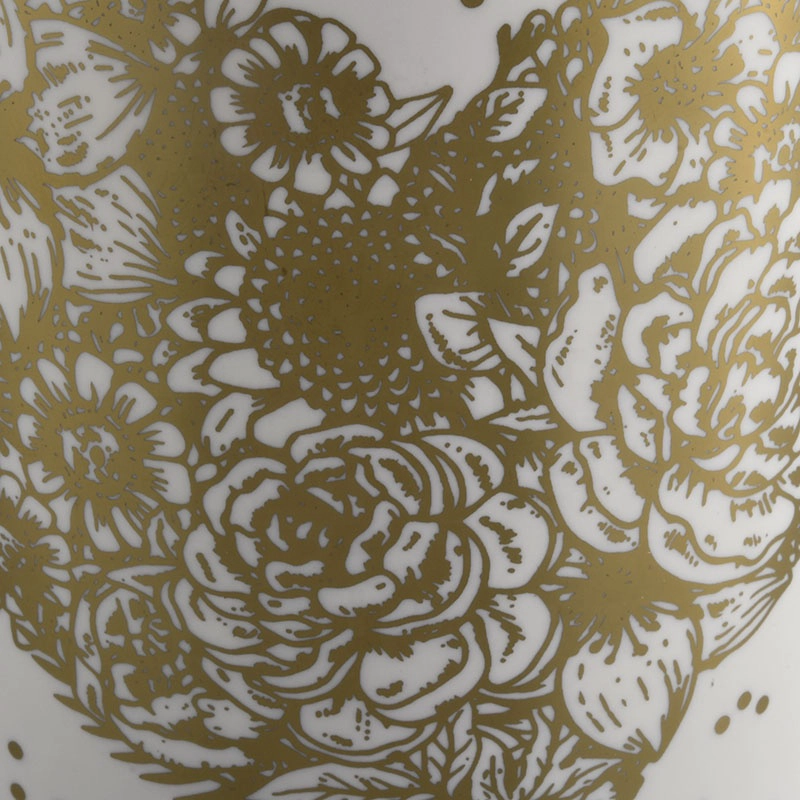 Fancy design home wedding deco custom printed unique elegant ceramic candle jar
