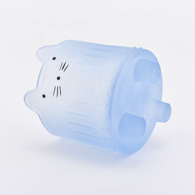 400ml cute blue luxury candle jar in Sunny Glassware