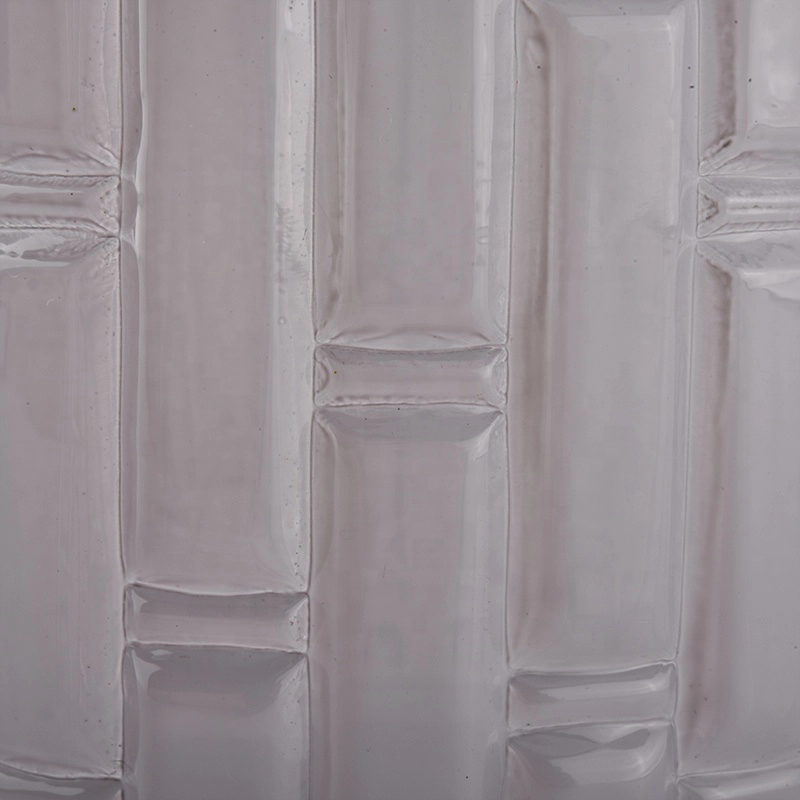 Factory Candle Holder ,Embossed Glass Vessel for Candle