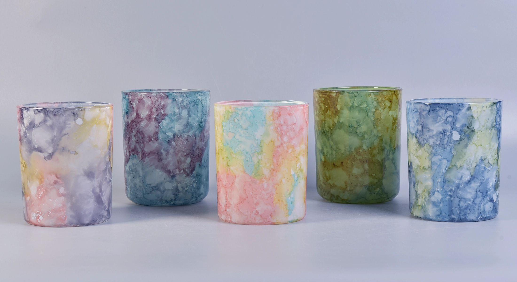 Transfer printing glass candle holders