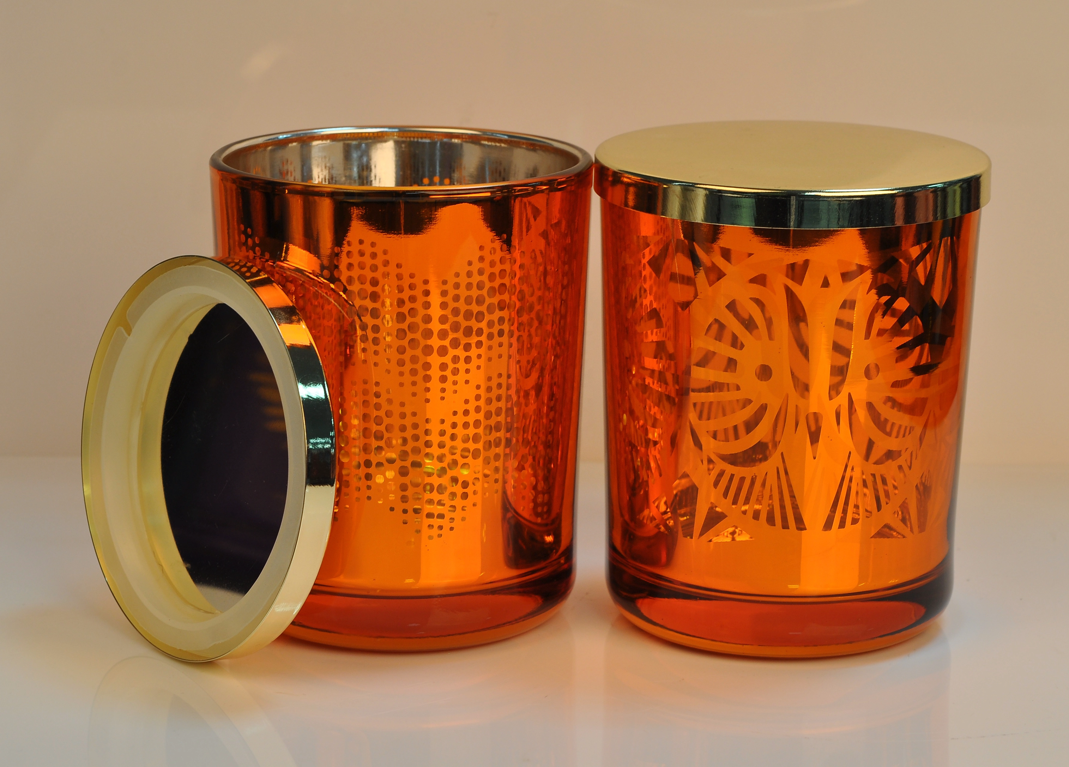Supplier Chinese luxury mercury empty decorative glass candle holders jar