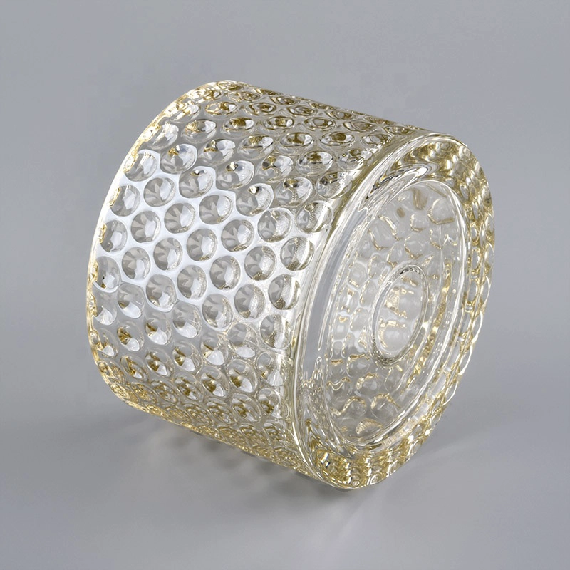 luxury glass candle container with lid