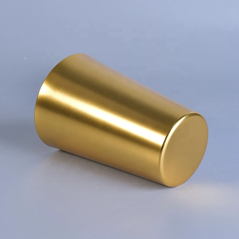 Customized candle gold holder metal pillar candle jar home decor wholesales