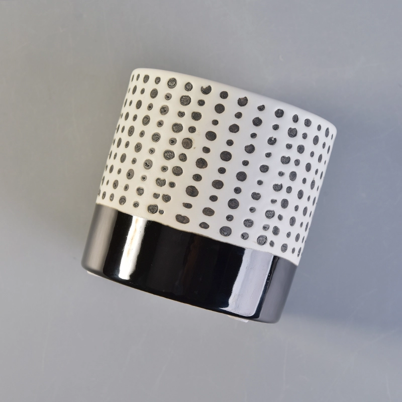 Customized black candle votive holder ceramic candle jars wedding centerpieces factory