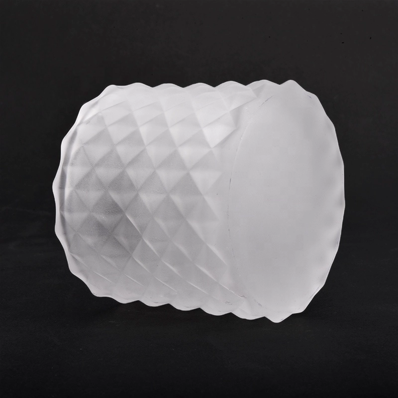Matte white candle cups decorative tealight glass candle jar with lid