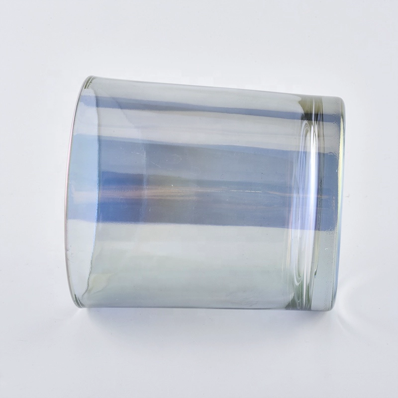 colorful iridescent white 10oz glass candle jars wholesale
