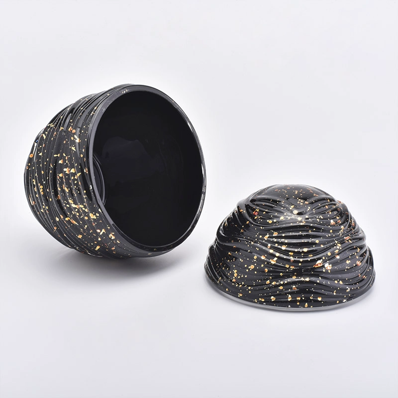 330ML spray egg shape glass candle holder with lids for wholesale